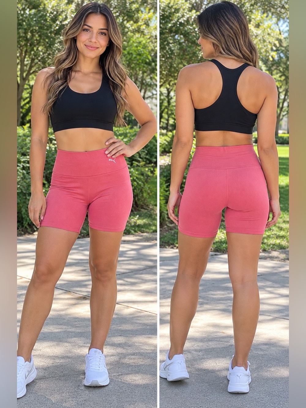 PUMA Women’s XL High Rise Seamless Biker Shorts Pink

Descripción en inglés: